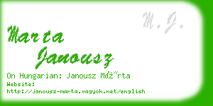 marta janousz business card